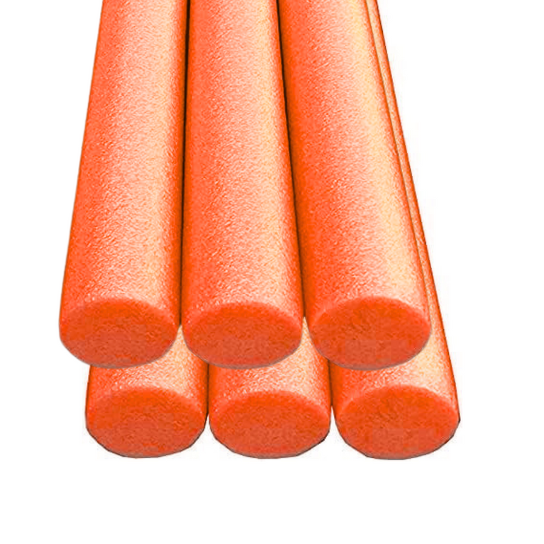 OODLES of Noodles Foam Pool Swim Noodles NO Hole - 6 Pack - ORANGE