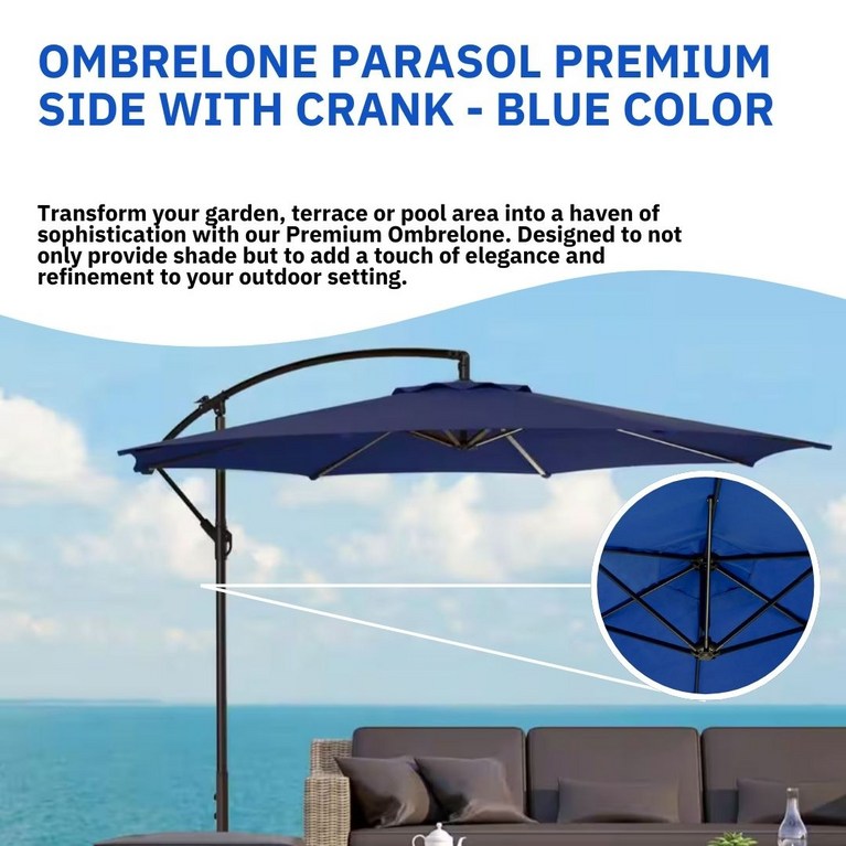 10ft Offset Hanging Market Patio Umbrella – Enjoy Ultimate Shade and Style (Blue)