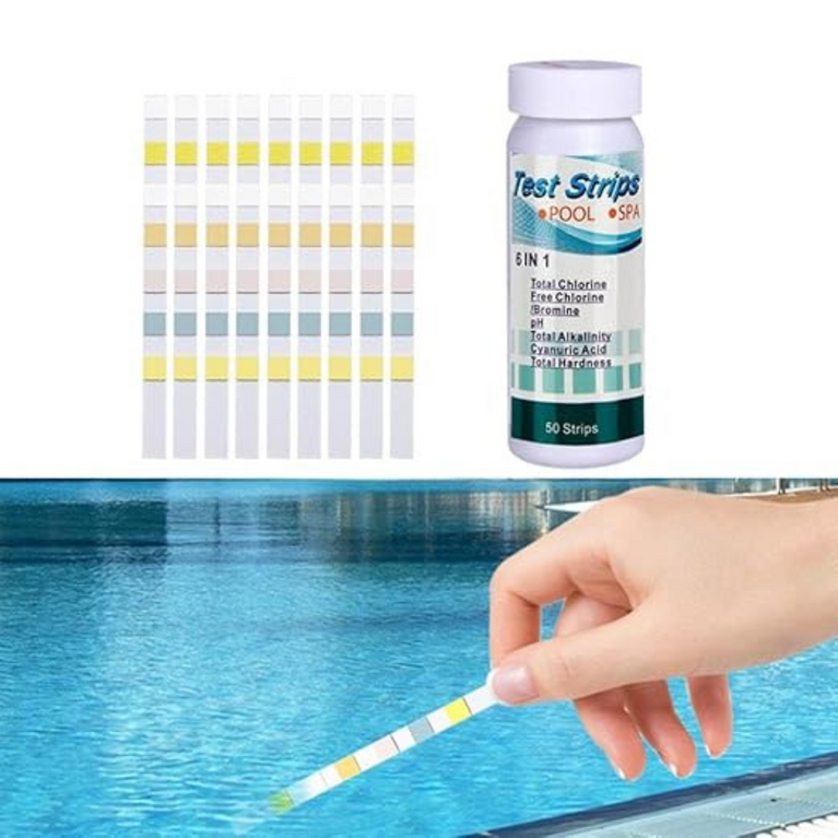 6-in-1 Pool & Spa Test Strips | Comprehensive Water Testing Kit