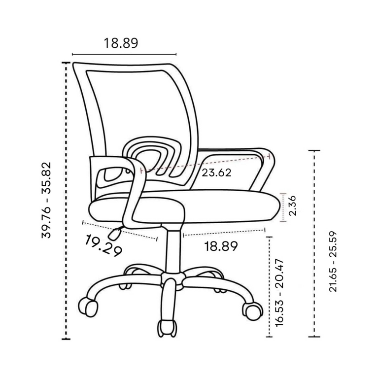 Office Chair Adjustable - Black