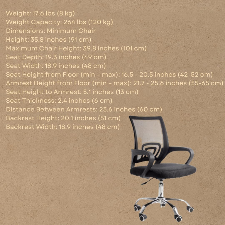 Office Chair Adjustable - Black