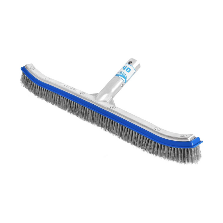 Pool Brush 18" Extra-Wide Metal Brush Head with Stainless Steel Bristles.