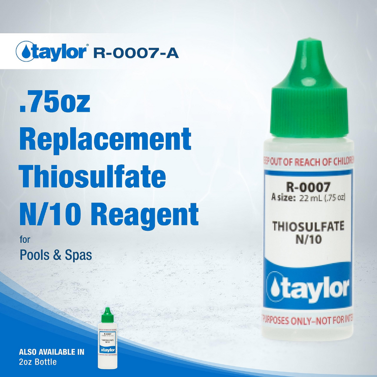 Taylor Technologies R-0007-C Thiosulfate No.7 N/10 – 2 oz Dropper Bottle