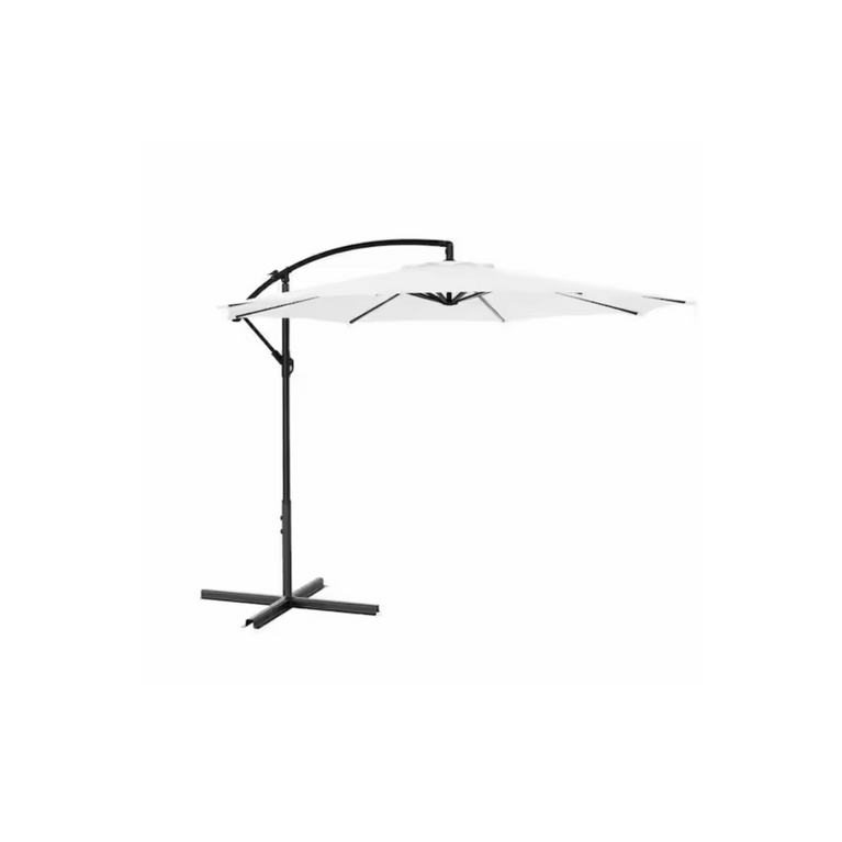 10ft Offset Hanging Market Patio Umbrella – Enjoy Ultimate Shade and Style  (White)