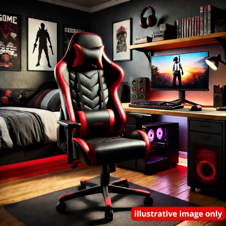 Ultrachlorine Gaming Chair Computer Office Desk Chair - Black and RED Gaming Chair Reclining BACKREST