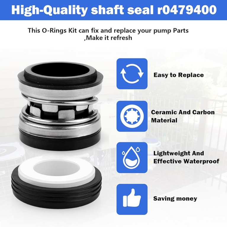 Zodiac Shaft Seal Ceramic and Carbon Mechanical R0479400 – Ensure Leak-Free Performance for Your Pool Pump