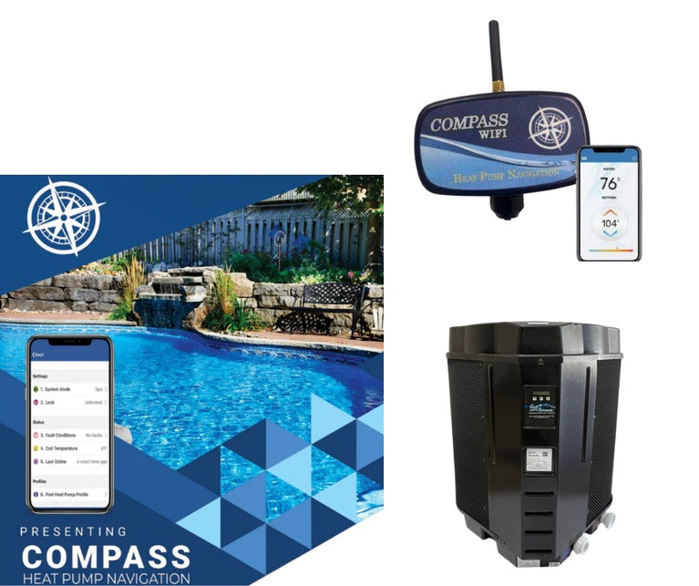 Kit GulfStream - Pool Heater Pump 115,000 BTU HE110-R-A & Compass Wifi Controller