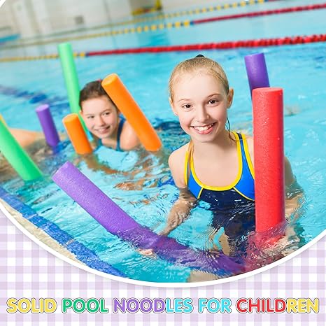 OODLES of Noodles Foam Pool Swim Noodles NO Hole - 6 Pack - ORANGE